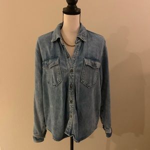COPY - Good American super soft denim shirt.  Size 0